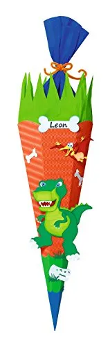 Ursus 9850025 - Schultüte Bastelset Dino, sechseckig, Höhe 68 cm, Durchmesser 20 cm