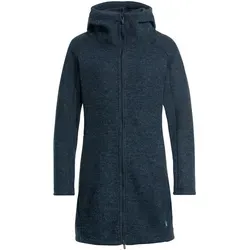 VAUDE Damen Women's Tinshan Coat III Jacke - Dark Sea, 36 EU - Funktionsjacke aus Wollmix für den modernen Alltag: kuschelig warm, umweltfreundlich und mit praktischem Zwei-Wege-Frontreißverschluss für schnellen Zugriff auf Hosentaschen.