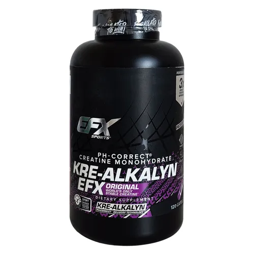 EFX Kre-Alkalyn 240 Kapseln - Alkalisches Kreatin - Sportnahrung mit patentierter Formel, die 750mg alkalisches Kreatin pro Kapsel liefert. Ideal für maximale Leistung und schnellere Regeneration.