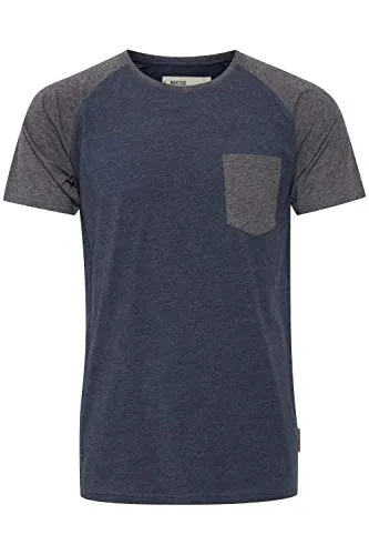 Indicode IDGresham Herren T-Shirt Kurzarm Shirt mit Rundhals-Ausschnitt Brusttasche Baumwollmischung Regular fit, Größe:2XL, Farbe:Navy Mix (420)