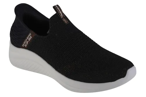 Skechers Slip-Ins Ultra Flex 3.0 - Glitter Me 149591-BKGD, Damen Sneaker in Schwarz - Babysneakers mit Slip-On-Verschluss und ultra flexibler Sohle, ideal für schnellen Komfort und modischen Auftritt.
