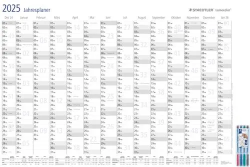 Staedtler Wandkalender 641 YP-1DE+305F WP4-1 14 Monate/1 Seite 1 Set