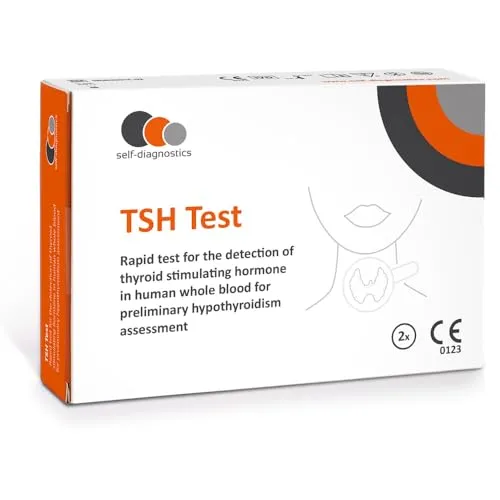 self-diagnostics TSH Test – 2x Schilddrüse Selbsttest für zuhause | Ergebnis in 10 Minuten | Schilddrüsenunterfunktion Test mit 98,2% Genauigkeit | CE-zertifiziert