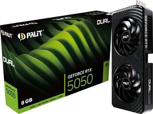 Palit GeForce RTX 5050 Dual 8GB GDDR6 - Grafikkarte mit 8GB GDDR6-Speicher, ideal für Gaming und kreative Anwendungen, bietet beeindruckende Leistung mit 224GB/s Bandbreite.