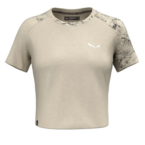 Salewa Damen Lavaredo Hemp W Crop T-shirt. S/S Tee, Oatmeal, S EU
