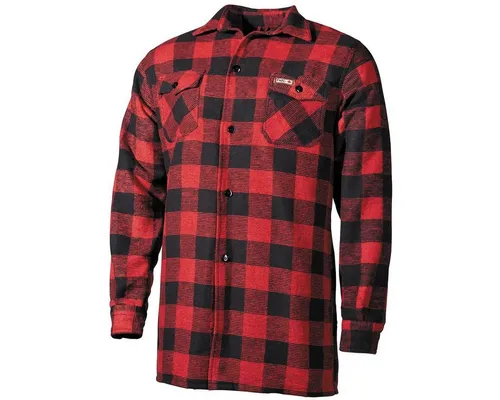 FoxOutdoor Outdoorhemd Holzfällerhemd, rot-schwarz, kariert