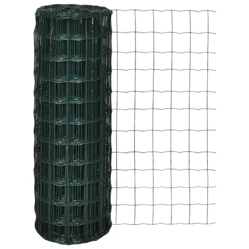 vidaXL Gartenzaun 25x0,8m Maschendraht Gitterzaun - Dekorative Zäune aus robustem Stahl mit PVC-Beschichtung, ideal für Schutz und Sichtschutz im Garten. Robuste Bauweise für Langlebigkeit und einfache Montage.