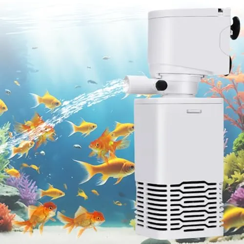GBKDQQ Aquarium Filter, 15W 600L/h Innenfilter, Aquariumfilter, 3 in1 Leise Pumpe, Wasserpumpe Filterpumpe für Aquarien 27-125L für Meerwasser Süßwasser Aquarien Garten Teich Strömungspumpe