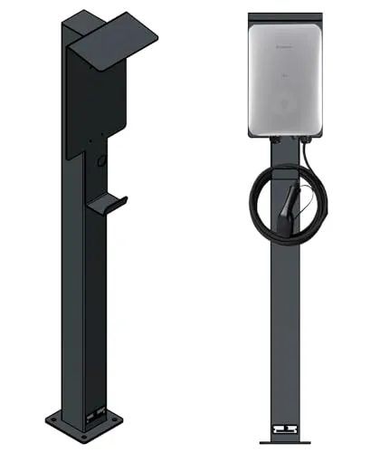 DIE-LADESÄULE - Hochwertige Ladesäule aus Edelstahl für Sungrow Wallbox - Hochwertige Ladesäule aus 100% Edelstahl, pulverbeschichtet in Anthrazit. Entwickelt für Mennekes SUNGROW Wallbox, sorgt sie für perfekten Schutz und einfache Installation. Ideal für flexible Einsatzorte und langlebige Qualität.