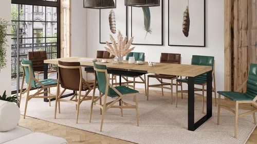 Design Esstisch Avari XXL ausziehbar 120 bis 270 cm – Naturbelassen - Praktischer Esstisch mit ausziehbarer Funktion für bis zu 10 Personen. Zeitloses Design und hochwertige Verarbeitung machen ihn ideal für gesellige Anlässe. Maße: 120-270 cm x 80 cm.