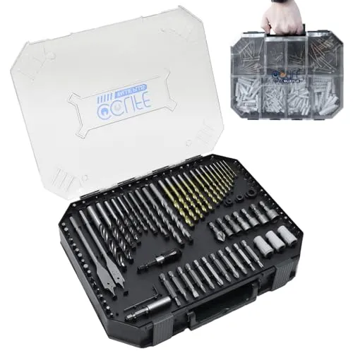 CCLIFE Bohrer Set 400 tlg mit Bits für Holz Metall Stein und Zubehör