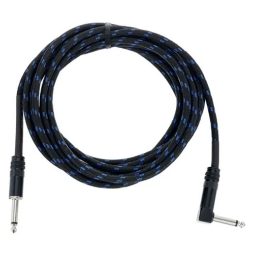 Cordial Instrument Connector 1: Plug 6.3 mono black - HiFi-Kabel, hochwertiges Textil-Mantel-Kabel für optimale Klangübertragung und hohe Flexibilität.