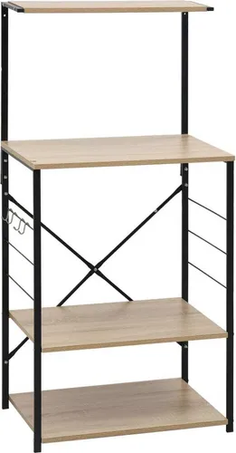 vidaXL Mikrowellenregal Schwarz Eiche 60x39,6x123 cm von vidaXL