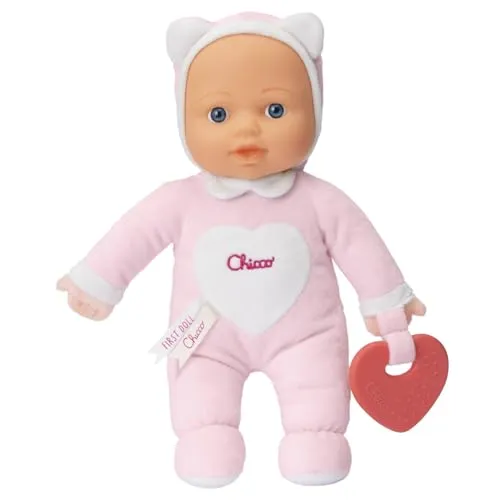 Chicco Classic Babypuppe, Pink, 30 cm - Babypuppe für Mädchen ab 0 Jahren, ideal zum Training der sensorischen Fähigkeiten und maschinenwaschbar bis 30 °C.