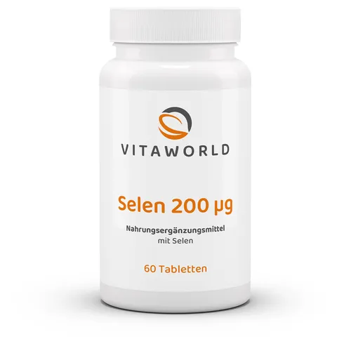 Vita World Selen 200 µg 60 Tabletten Selenium 200mcg Made in Germany