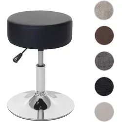 Mendler Hocker HWC-C22, höhenverstellbarer Schminkhocker in Schwarz - Vielseitiger Hocker mit 360° Drehfunktion, höhenverstellbar von 43-55 cm, ideal für jedes Zimmer. Hochwertiges Kunstleder und verchromtes Gestell sorgen für Stil und Stabilität.
