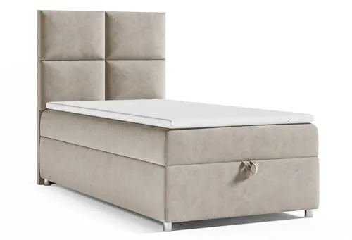Best For Home Trinity K2 Boxspringbett 100x200 mit Bettkasten - Stilvolles Boxspringbett mit Bonellfederkern und praktischem Bettkasten für zusätzlichen Stauraum. Ideal für Ordnungsliebende, die Komfort und Funktionalität schätzen.