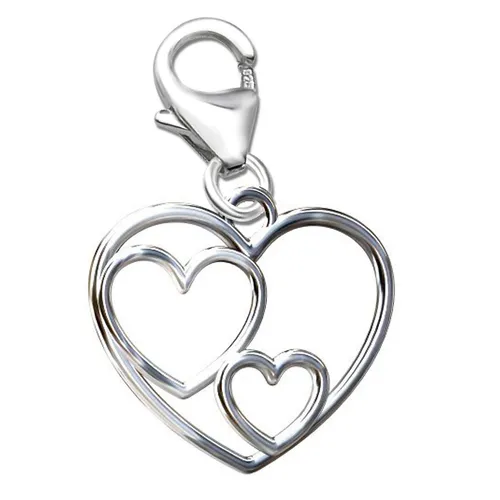 Herz CHARM K493o Echt Silber 925 Anhänger für Bettelarmband Armband 925er