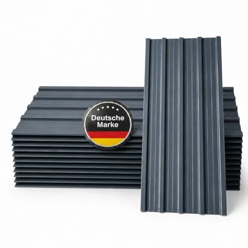 Trapezblech Dachplatten 12er Set Anthrazit RAL 7016, 1290 x 445 mm