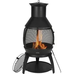VEVOR Terrassenofen Gartenkamin Aztekenofen - Grillzubehör – Multifunktionaler Gartenkamin mit Drehbarem BBQ-Grill und Rauchabzug, ideal für verschiedene Anlässe und kompatibel mit mehreren Kraftstoffen.
