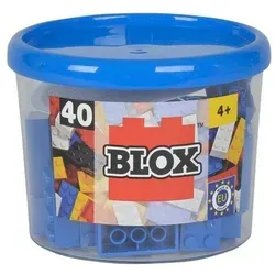 Blox Blox 40 blaue 8er Steine in Dose Konstruktionsspielsteine, (Blox 40 blaue 8er Steine in Dose) blau