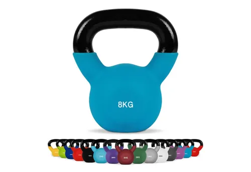MSports® Kettlebell Kettlebell Professional Neopren 2 – 30 kg inkl. Übungsposter