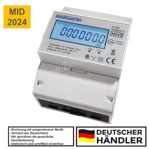 LCD Drehstromzähler MID geeicht mit S0-Ausgang - Sonstige Messgeräte, präzise Messung des Stromverbrauchs mit MID-Zulassung für zuverlässige Abrechnungen.