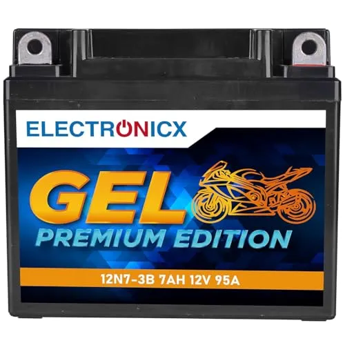 Electronicx, GEL, Motorrad Batterie 12N7-3B 12V 7Ah 95A CCA- Starterbatterie