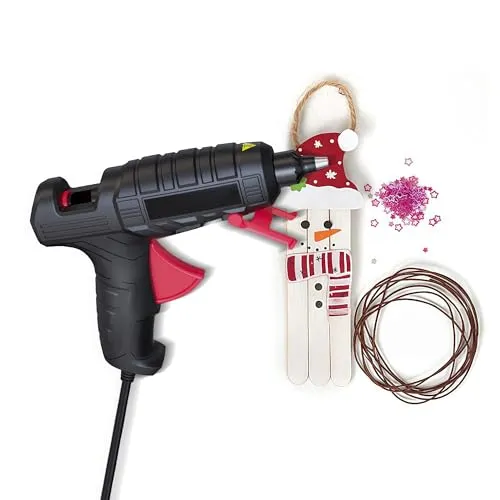 Profi Heißklebepistole 100W – Extra starke Industrie-Klebepistole für Ø11,2-mm Klebesticks – Für Holz, Metall & Bauhandwerk – 30 Klebesticks inklusive