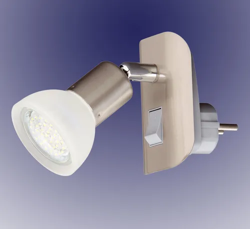 LED Leseleuchte Steckerlicht Nachtlicht nickel matt mit Schalter GU10 TG11-042