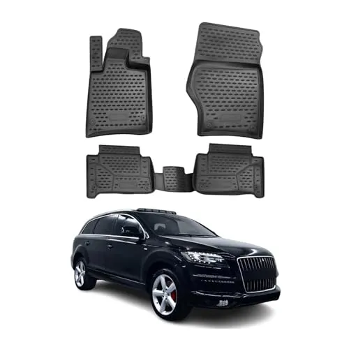 OMAC Auto-Fußmatten für Audi Q7 4LB 2006-2015 - Fahrzeugspezifische Automatten aus umweltfreundlichem TPE, wasserdicht, rutschfest und leicht zu reinigen, bieten optimalen Schutz für den Innenraum Ihres Audi.