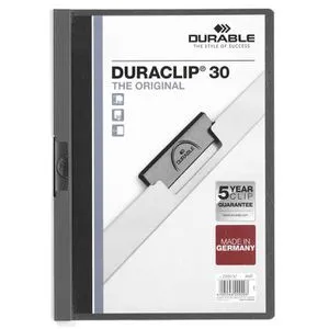 Durable Klemmhefter 2200-57, Duraclip, A4, für 30 Blatt, anthrazit