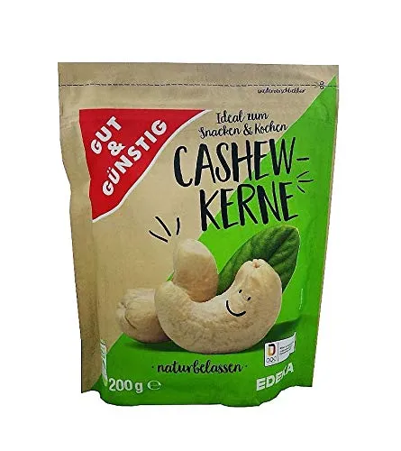 Cashewkerne GUT & GÜNSTIG naturbelassen 200g | Wiederverschließbar