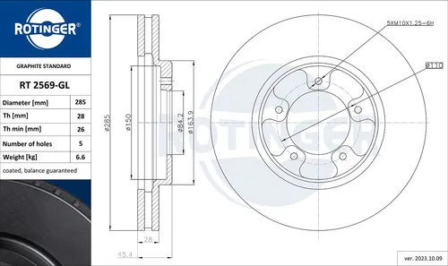 Produktbild Rotinger Bremsscheibe GRAPHITE LINE RT 2569-GL