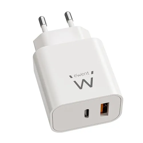 Ewent EW1318 20W USB-C / USB-A Ladegerät, Weiß