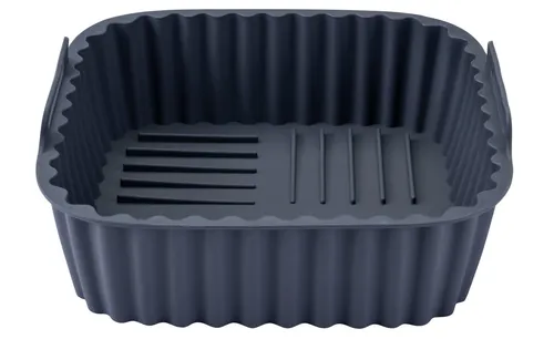 Fackelmann Silikonform für Heißluftfritteuse – 17 cm, Eckig, Aschgrau