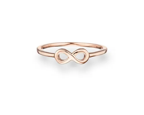 GLANZSTÜCKE MÜNCHEN Damen-Ring Infinity - Eleganter Infinityring aus rosévergoldetem Sterling Silber - Ringe für Damen, filigraner Infinityring aus 925er Sterlingsilber mit trendiger Rosévergoldung, ideal als Geschenk für modebewusste Frauen.