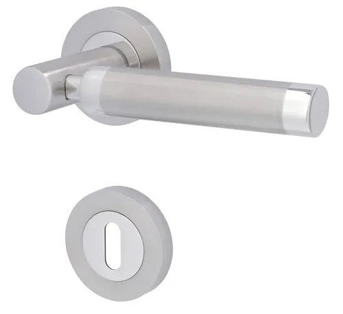 Alpertec BB-Rosettengarnitur Solid 3 Edelstahl silber rund