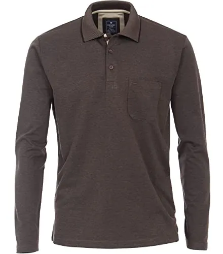Redmond Polo-Shirt Langarm Uni nah 79 grau 4XL - Poloshirt für Herren, hoher Baumwollanteil für hohen Tragekomfort, klassisches Design mit Brusttasche, vielseitig kombinierbar für jeden Anlass.
