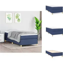 vidaXL Boxspringbett Blau 100x200 cm Stoff von vidaXL
