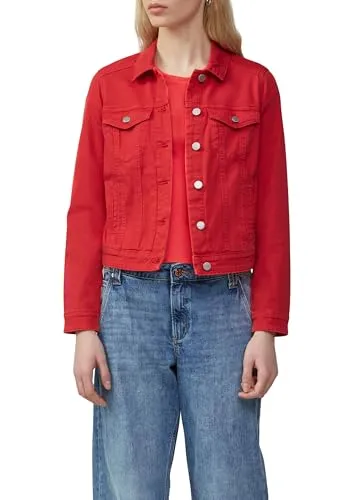 QS Outdoorjacke Jeansjacke im Slim Fit, rot 3103 - Funktionsjacke aus 98% Baumwolle mit taillierter Passform, ideal für Outdoor-Aktivitäten und stylische Freizeitlooks.