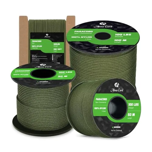 Abma Cord Paracord 2mm 15m Nylon Seil Typ I Schnur mit 1 Kern Allzweckseil