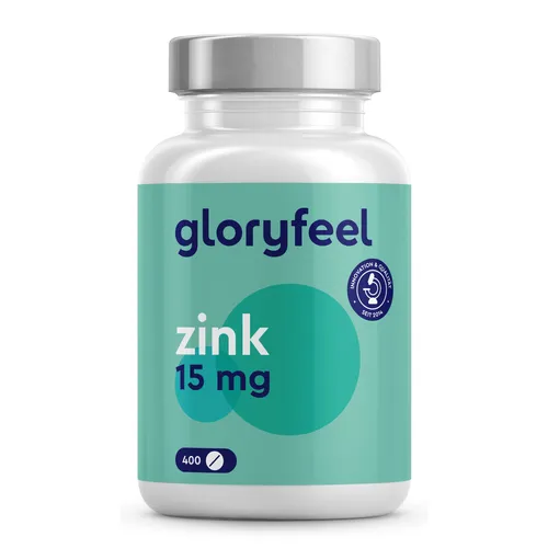 Zink 400 Tabletten - 15mg Zink-Gluconat - Hoch bioverfügbares, elementares Zink