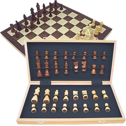 Edles Holz Schachspiel 38x38 cm