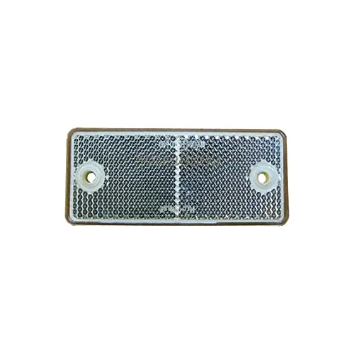 mb-m® 906662 10er Set Rückstrahler, Seitenstrahler, Reflektor eckig 90x40mm weiß zum Schrauben mit E-Prüfzeichen für Anhänger Pritsche Links rechts