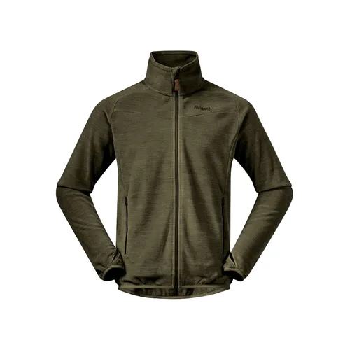 Bergans Hareid Fleece NoHood Herren Jacke - Funktionsjacke aus Polartec-Fleece, leicht und bequem, mit Stehkragen und Daumenlöchern für optimalen Tragekomfort im Outdoor-Einsatz.