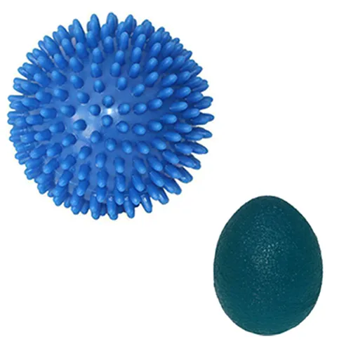 Sporttrend 24® ø 9cm Massageball Igelball + Grip Ball blau | Massage Ball