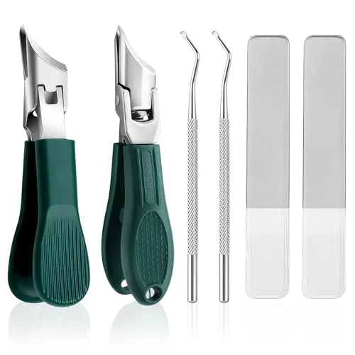 Stück Schräger Nagelknipser Adlerschnabel Nagelknipser Set mit Abgeschrägtem Schnabel Spritzwassergeschützt Gebogene Nail Clipper Schräg Eingewachsene Fußnägel Knipser mit 2 Feile und 2 Nagelpick 2
