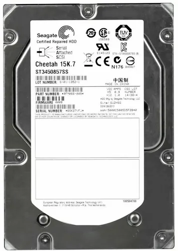 Seagate Cheetah 15K.7 450GB - ST3450857SS Interne Festplatte - Festplatte 3,5 Zoll, hohe Geschwindigkeit mit 15.000 U/min für schnelle Datenübertragungen und optimale Leistung in Serverumgebungen.