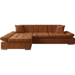 MIRJAN24 Ecksofa Montana L-Form mit verstellbaren Armlehnen - Braun - Ecksofa Montana in L-Form (278 cm x 161 cm) für stilvolles Wohnen. Mit verstellbaren Armlehnen und robustem Design, ideal für jeden Wohnraum. Lieferung bis zur Wohnung, einfache Montage.